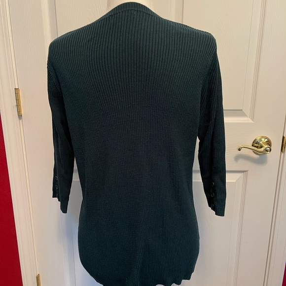Dressbarn Green V-Neck Sweater Relaxed Fit - Picture 6 of 15